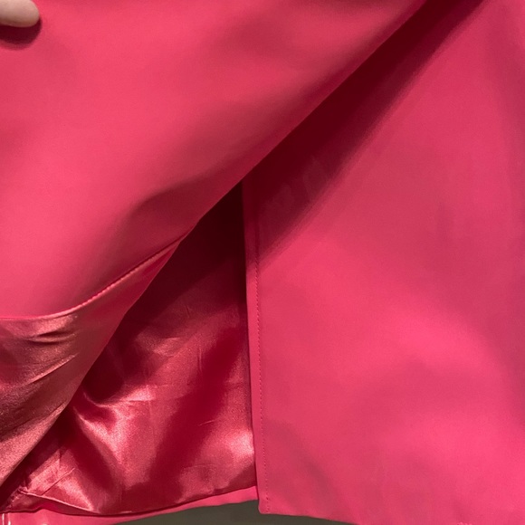 ASOS Unique21 Faux Fur Trim Vinyl Coat in Fuchsia, Size 12 - Picture 10 of 13